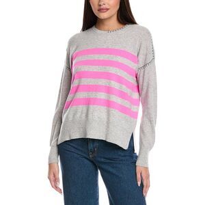 &Isla Womens  Whip Stitch Cashmere Sweater, Grey